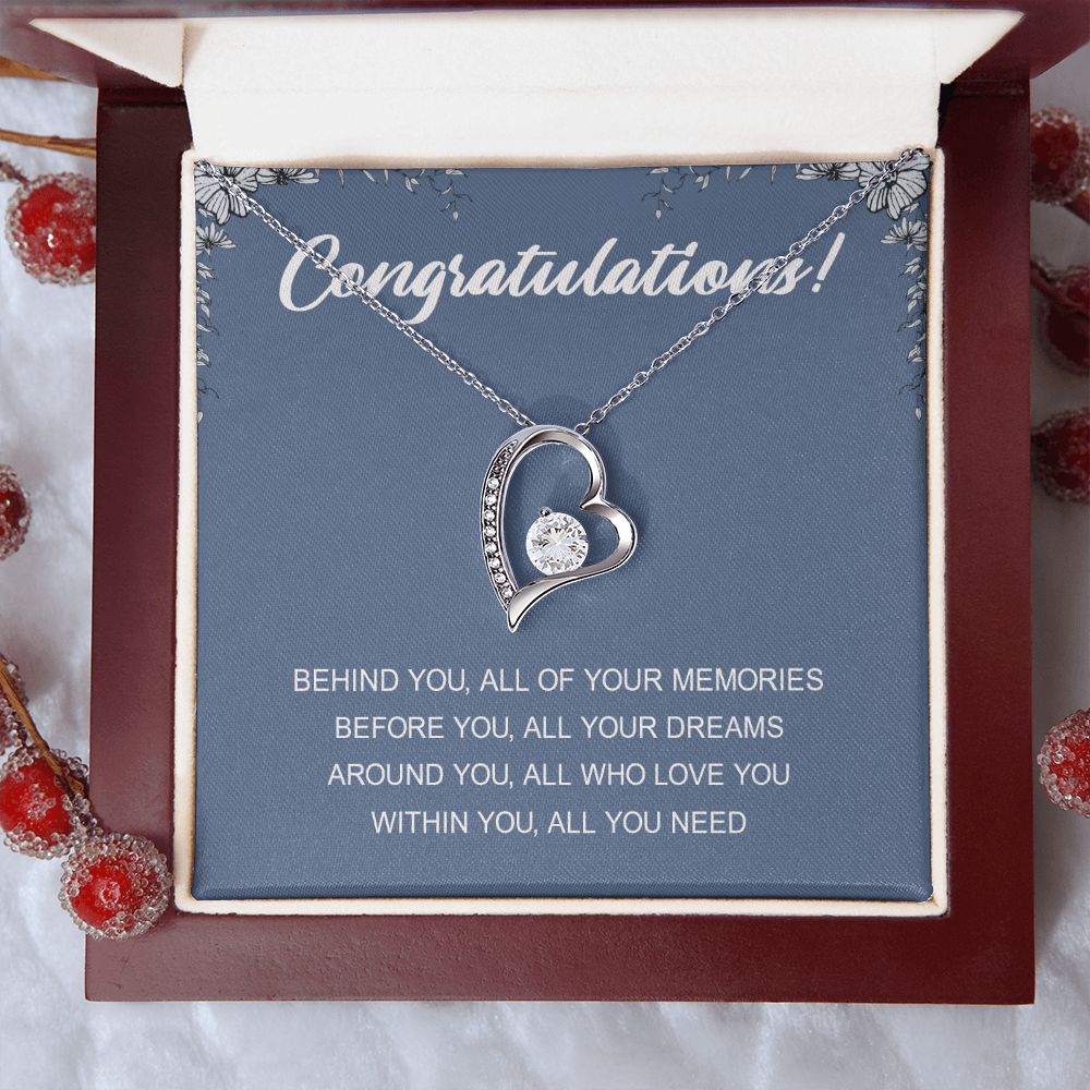 Graduation Gift Necklace for Girls College, High School, Love Knot Necklace Congrats Graduation Pendants Gift For Daughter, Granddaughter, Niece, Sister Forever Love Necklace