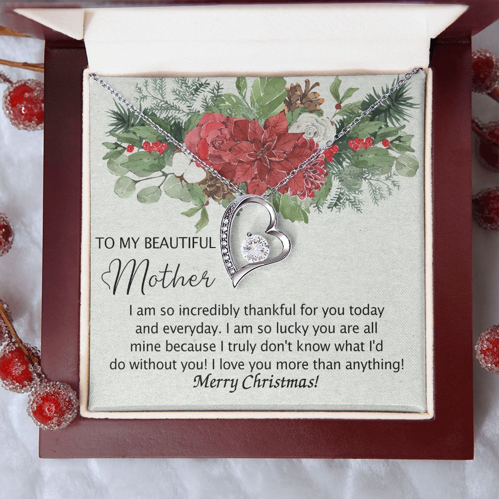To My Mother Necklace from Daughter Pendant for Mom Christmas Pendant Inspirational Gift from Son to Mom Personalized Necklace Gift for Mother Fiance Christmas Present from Child 301 Forever Love Necklace