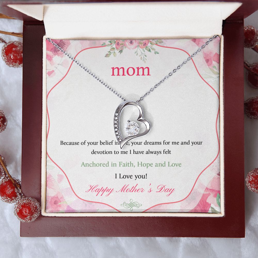 Mom Necklace Gifts for Mom from Daughter to Mom Gifts for Mothers Day from Daughter, To My Mom Necklace from Daughter to Mom Birthday Gifts Necklace with Message Card and Gift Box12 Forever Love Necklace