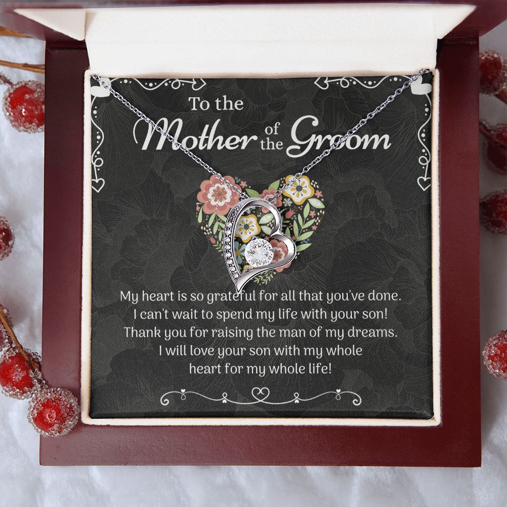 Mother of the Groom Sunflower Bracelet from Bride, Mother of the Groom Jewelry, Unique Mother Of The Groom Wedding Gift, Mom of Groom Gift Forever Love Necklace