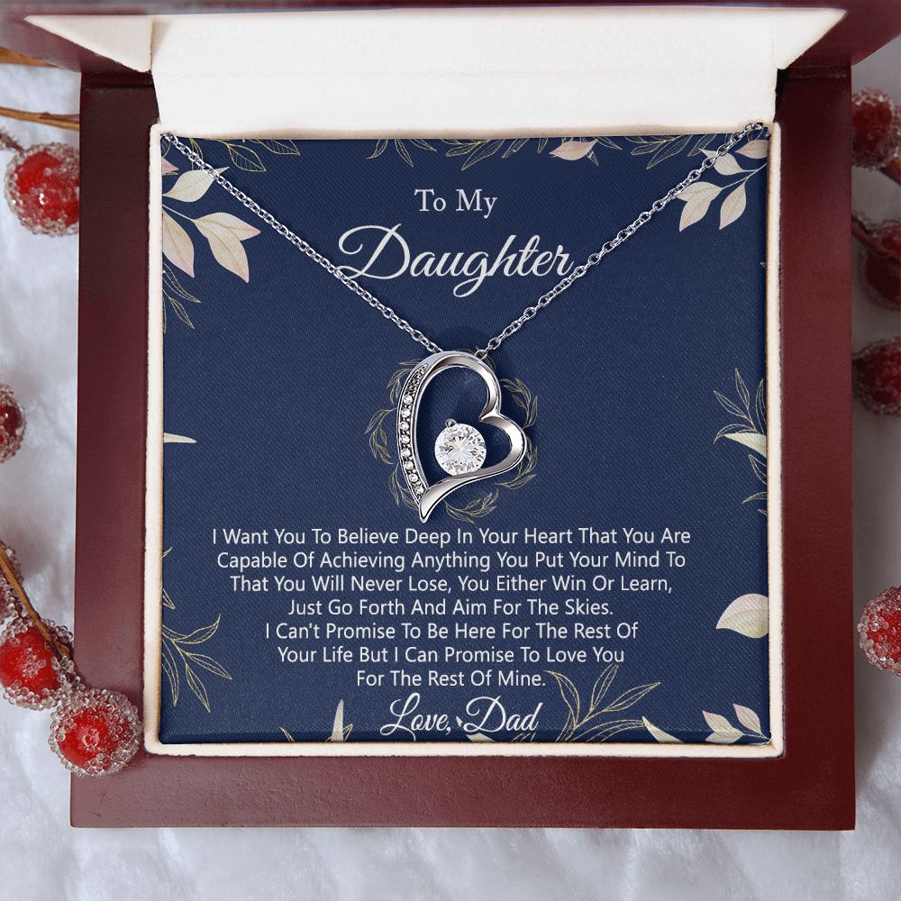 Gift For Daughter from Dad Daughter Father Necklace for Daughter Gift from Dad To My Daughter Necklace Daughters Birthday Christmas Jewelry Birthday Gifts for Women Girls Forever Love Necklace