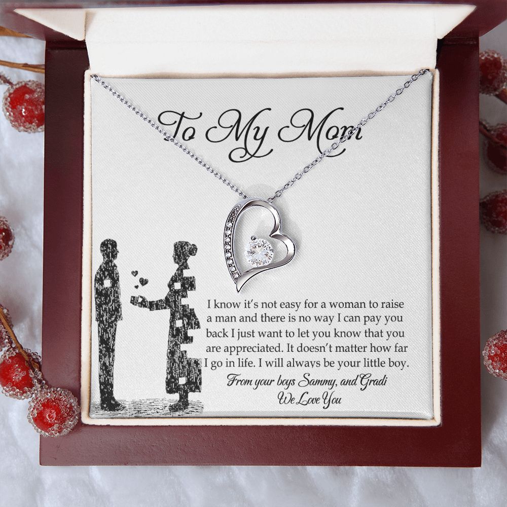 To My Mom Necklace, Gift For Mom, Mother's Day Gift from Son, Mom Jewelry Gift for Mothers Day, Birthday Gift for Mother, Moms Gift from Daughter Son, Necklace for Mom Mother Forever Love Necklace