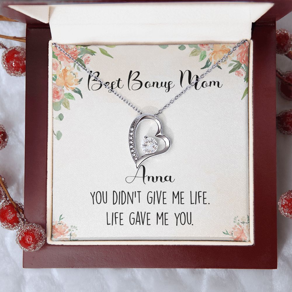 To My Stepmom Necklace from Stepdaughter Birthday Gifts for Stepmom Stepmother Gifts for Second Mom Gifts for Stepmom from Bonus Daughter Stepmom Gifts for Birthday Mothers Day 301 Forever Love Necklace