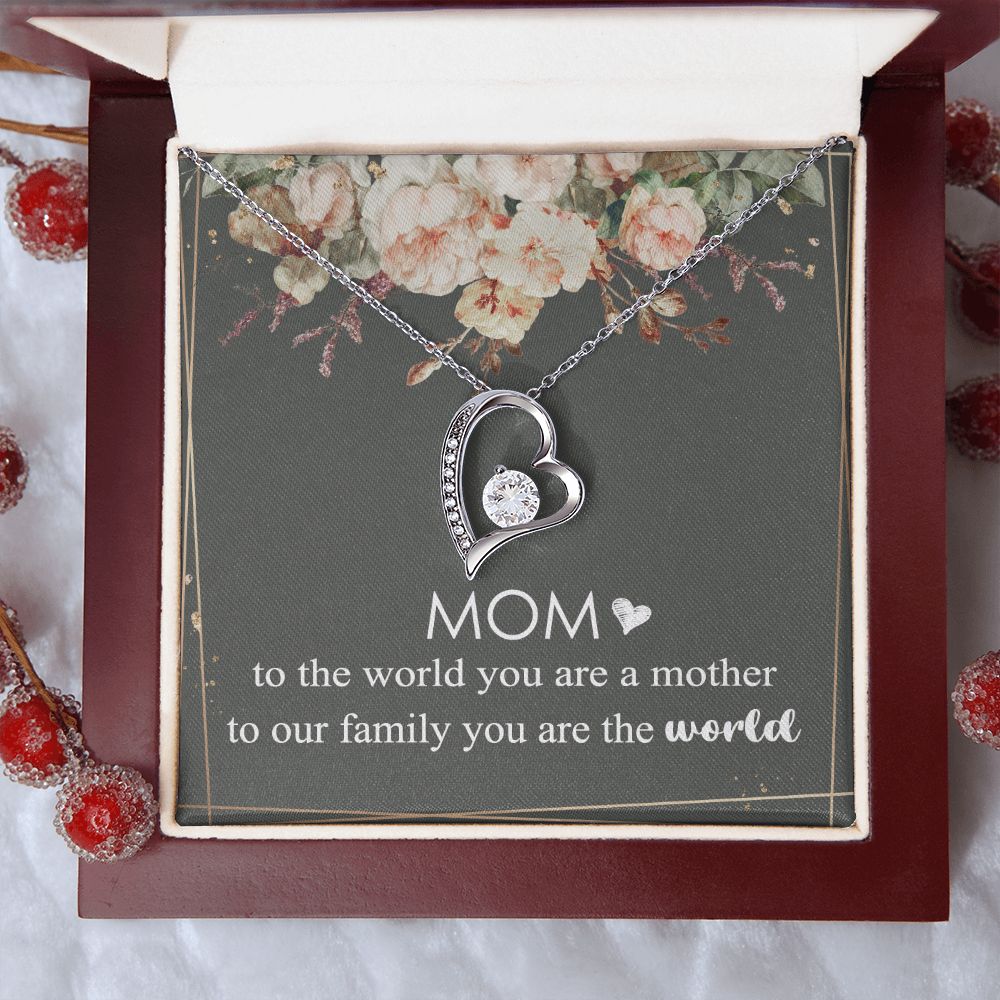 Mom Necklace Gifts for Mom from Daughter to Mom Gifts for Mothers Day from Daughter, To My Mom Necklace from Daughter to Mom Birthday Gifts Necklace with Message Card and Gift Box4 Forever Love Necklace