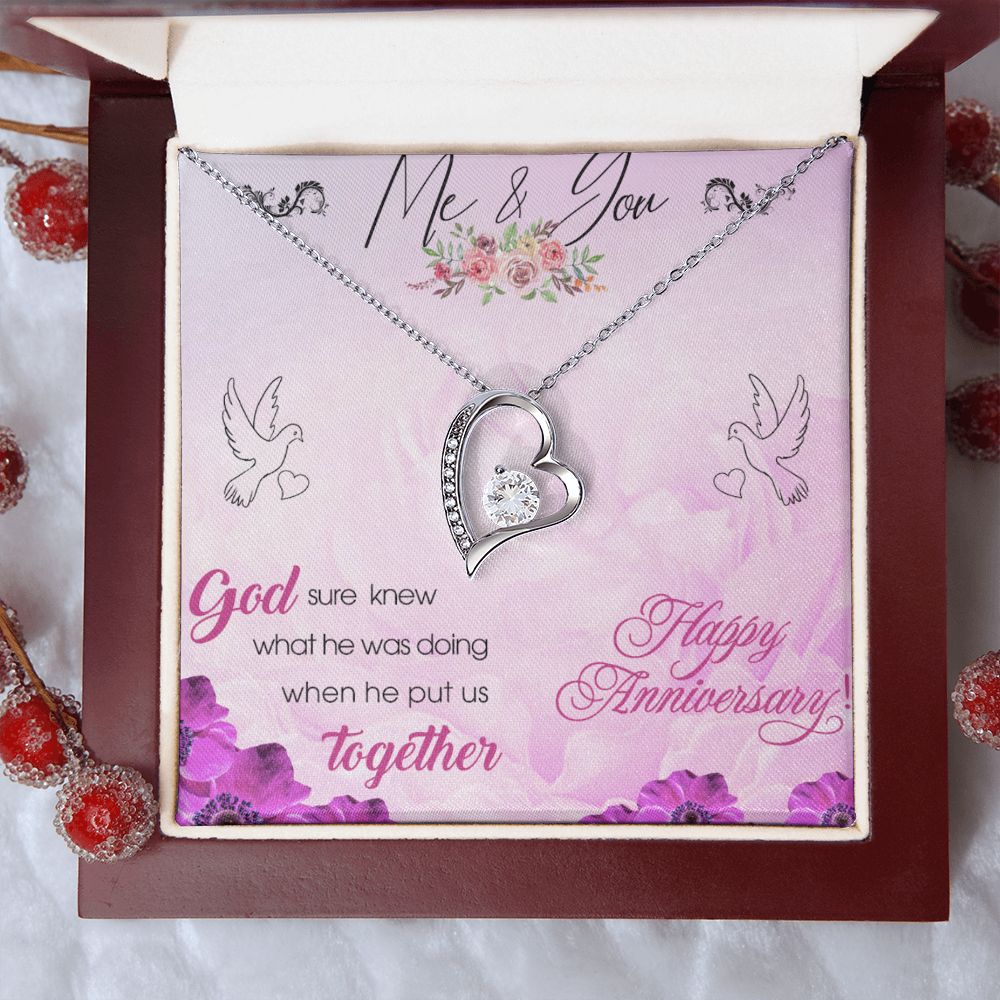 To My Wife Necklace, Wedding Anniversary Jewelry For Women, Necklace For Wife from Husband, Gift For Wife Birthday Gifts From Husband Necklace, Jewelry With Message Card In A Gift Box8 Forever Love Necklace