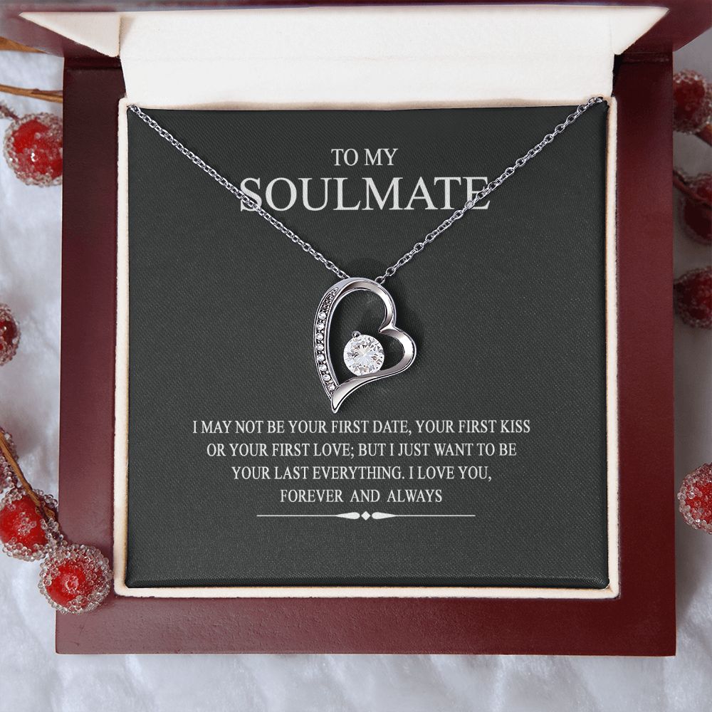 To My Soulmate Wife Girl Your Last Everything Interlocking Necklace Pendant Forever Love Necklace