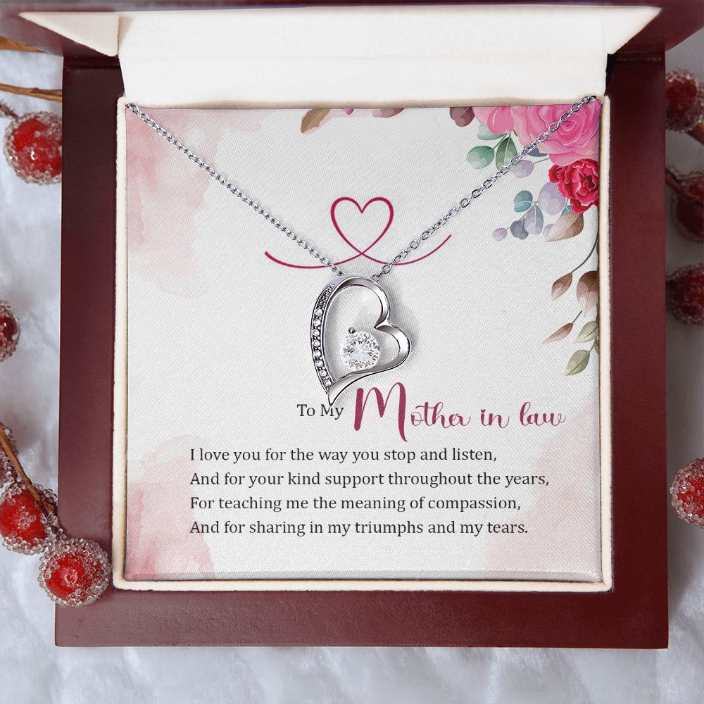 Mother in Law Necklace, Jewelry for Women, Future Mother in Law Gifts from Daughter in Law, Mother of Bride Gifts For Mother in Law, Birthday Gifts For Mother In Law From Daughter In Law17 Forever Love Necklace