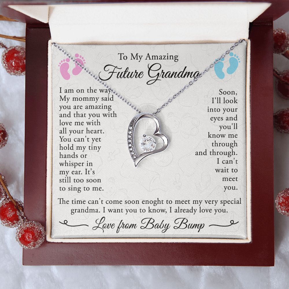 To My Grandmother Necklace, Gift for Grandmother Necklace, Mothers Day Gift For Grandma Nana, Grandma Jewelry From Grandchildren GrandKids , Jewelry Box Gift For Grandma Grandmother4 Forever Love Necklace
