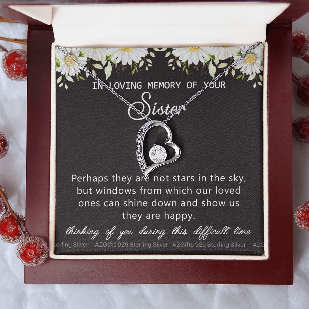 Loss Of Sister Necklace Gift, Sympathy Loss Of Sister, Sympathy Gift Box, Loss Of Sister Necklace, Loss Of Sister, Loss Of Sister Gift, Condolence Gifts, Remembrance Necklace for Women Forever Love Necklace