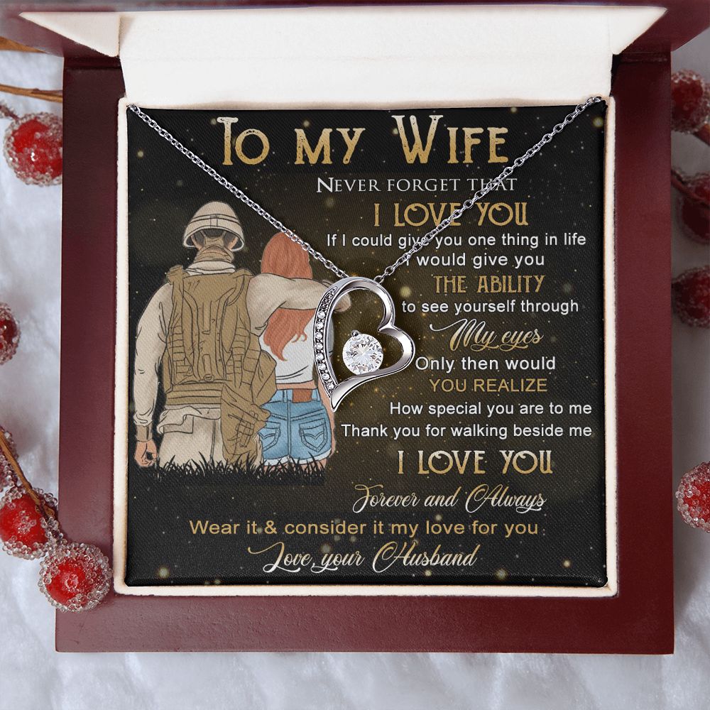 Birthday Gifts For Wife, Necklace Gifts For Wife From Husband, To My Wife Jewelry For Women , To My Wife Necklace  from Husband Wedding Anniversary Present For Wife, Beautiful Wife Jewelry Christmas21 Forever Love Necklace