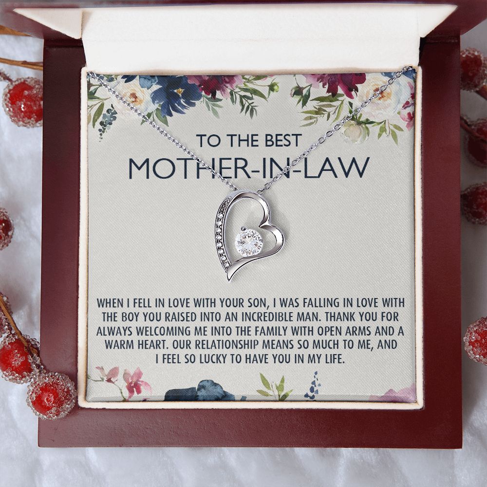 To My Mother-In-Law Gift Mothers Day Gift Necklace Mother-In-Law Gifts Jewelry Forever Love Necklace