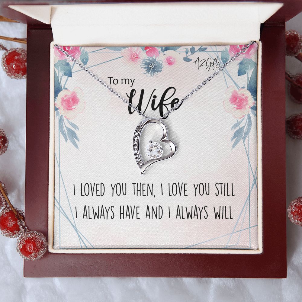 To My Wife Necklace from Husband, Personalized Necklace for Women, Luxury Necklace for Wife from Man Men, Wedding Anniversary Present For Wife, Beautiful Wife Jewelry Christmas Birthday Gifts For Wife2 Forever Love Necklace