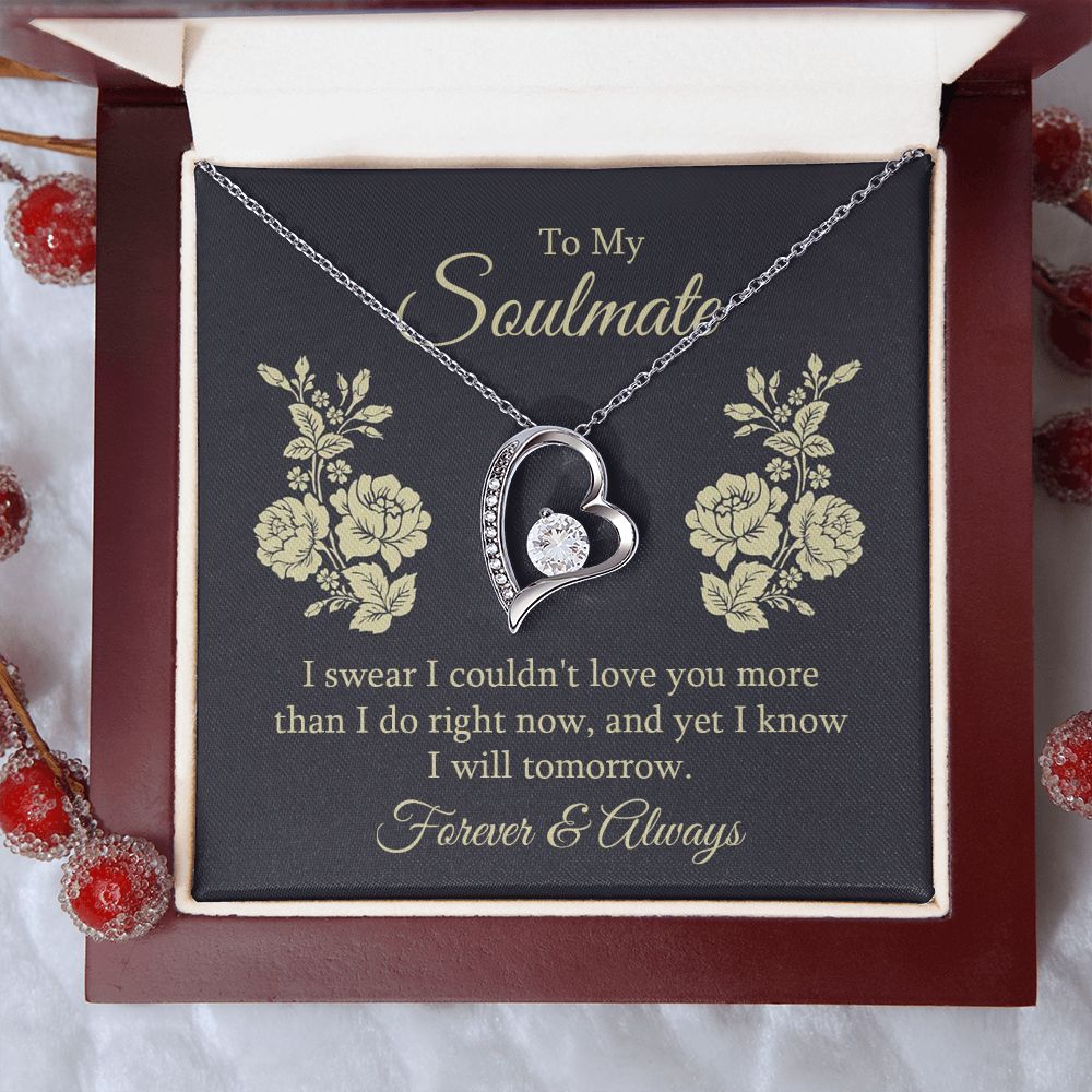 To my soulmate - I swear I couldn't love you Forever Love Necklace