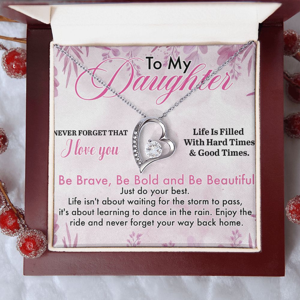 Mother Daughter Gift Ideas, To My Daughter Gift Necklace from Mom, Jewelry Pendant Present for Daughter, Birthday Christmas Gift Graduation Gifts for Daughters, Mother and Daughter Necklace 28 Forever Love Necklace