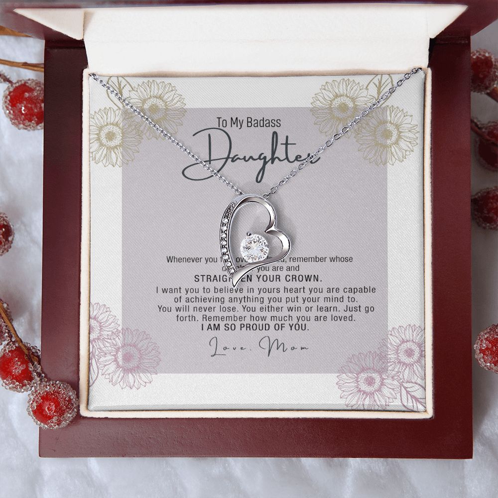 Bonus Daughter Gifts From Stepdad, Step Daughter Gifts From Stepmom, Stepdaughter Gifts From Stepdad, Father Stepdaughter Necklace, To My Bonus Daughter Necklaces, Christmas Gifts For Bonus5 Forever Love Necklace