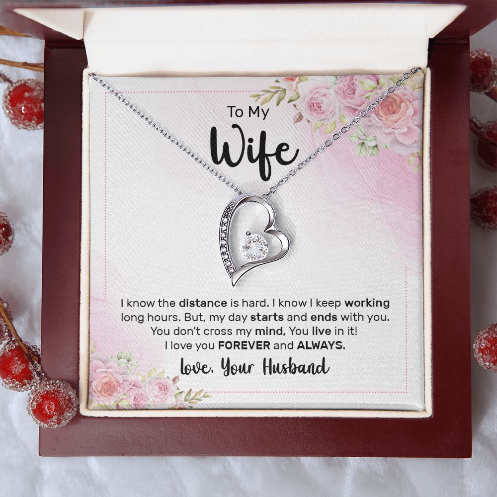Birthday Gifts For Wife, Necklace Gifts For Wife From Husband, To My Wife Jewelry For Women , To My Wife Necklace  from Husband Wedding Anniversary Present For Wife, Beautiful Wife Jewelry Christmas29 Forever Love Necklace