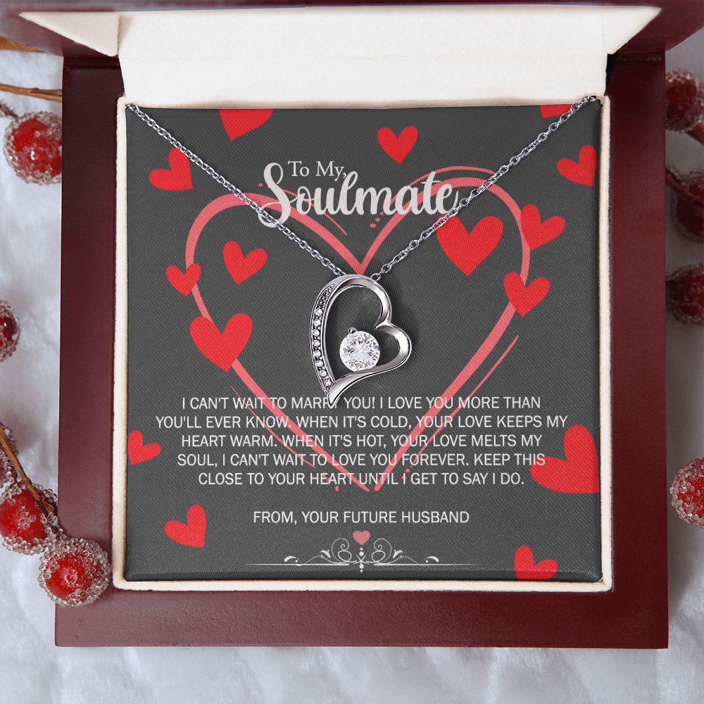 To My Soulmate Necklace for Future Wife Girlfriend Fiancee Anniversary Gift Forever Love Necklace