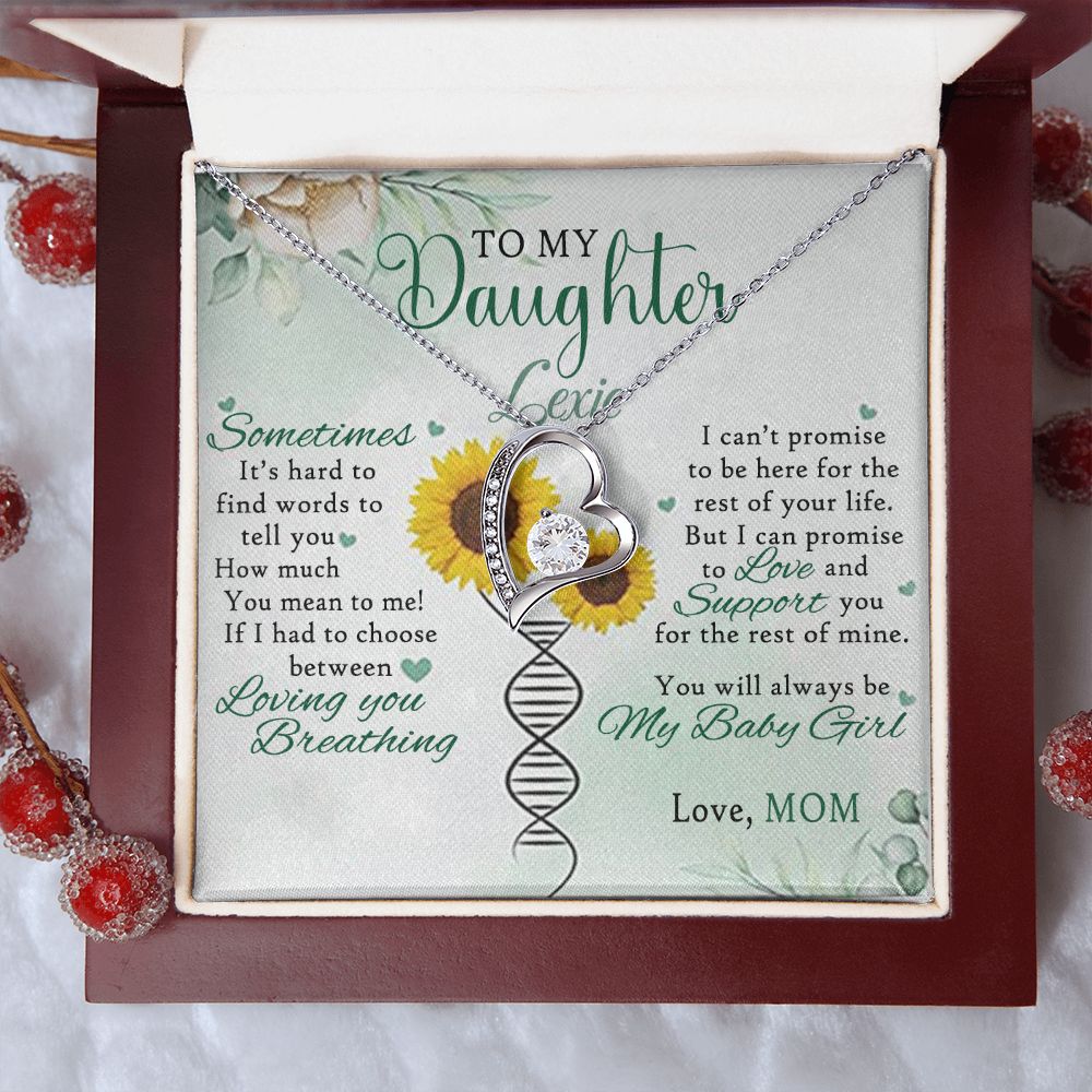 Jewelry Pendant Present for Daughter, To My Daughter Gift Necklace from Mom, Mother Daughter Gift Ideas, Birthday Christmas Gift Graduation Gifts for Daughters, Mother and Daughter Necklace 17 Forever Love Necklace