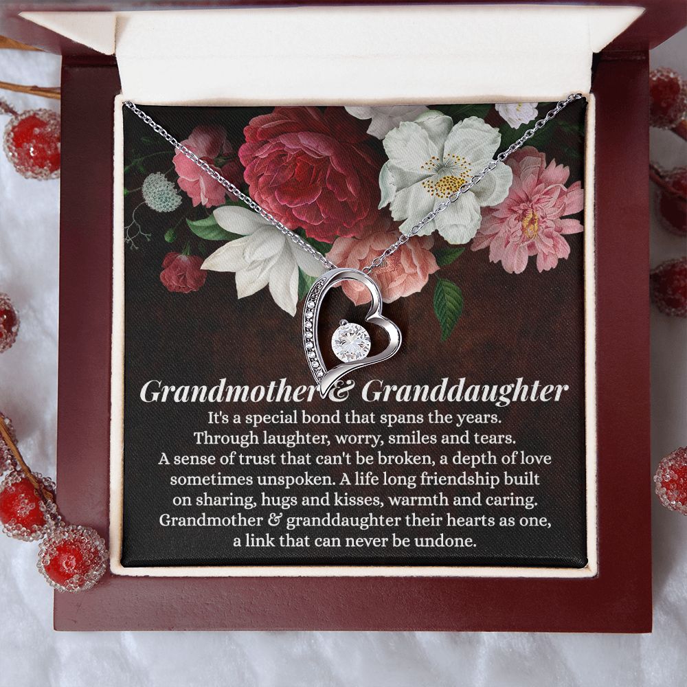 To My Grandma Necklace, Gift for Grandmother Necklace, Mothers Day Gift For Grandma Nana, Grandma Jewelry From Grandchildren GrandKids , Jewelry Box Gift For Grandma Grandmother11 Forever Love Necklace