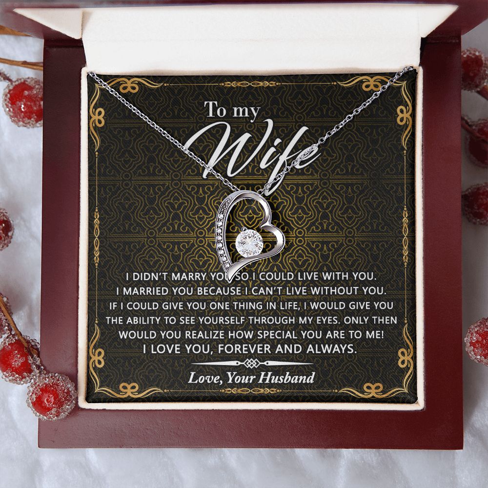 Birthday Gifts For Wife, Necklace Gifts For Wife From Husband, To My Wife Jewelry For Women , To My Wife Necklace  from Husband Wedding Anniversary Present For Wife, Beautiful Wife Jewelry Christmas25 Forever Love Necklace