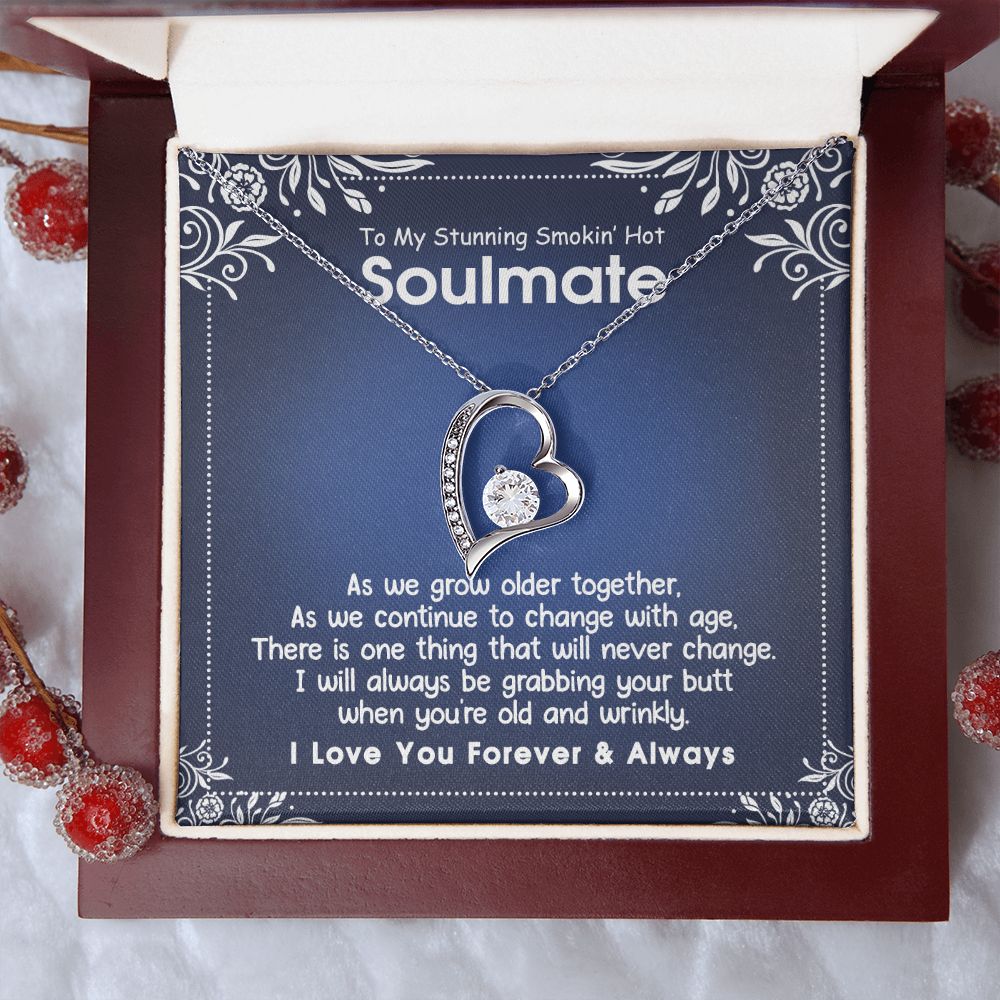 To My Smokin Hot Soulmate Necklace - Wife Gifts From Husband To My Wife Necklace, Gift for Her Romantic, Girlfriend Gifts Necklace for Wife from Men Includes Message Card and Gift Box 5 Forever Love Necklace