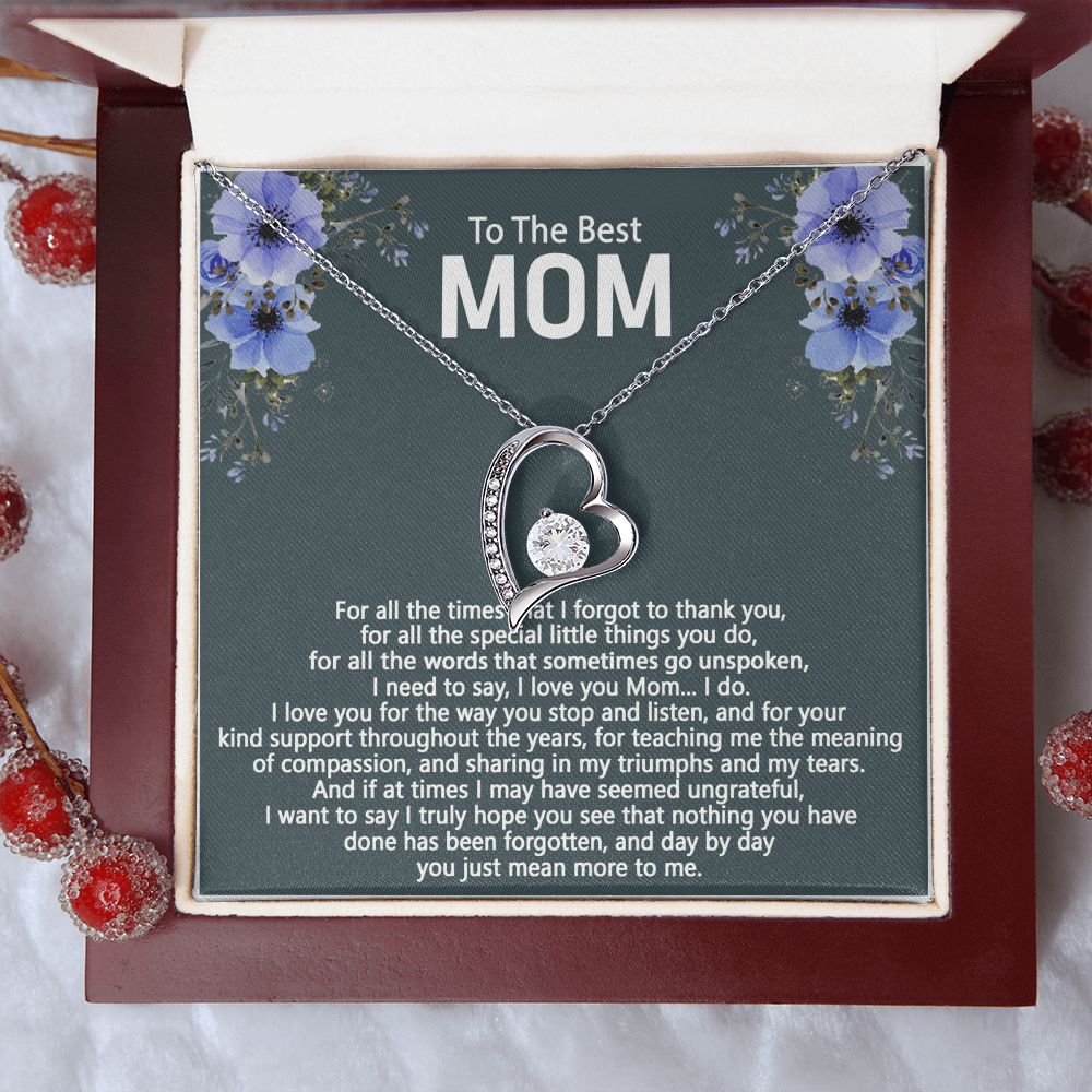 To The Best Mom Love Knot Necklace Gift For Mom On Mother's Day Forever Love Necklace