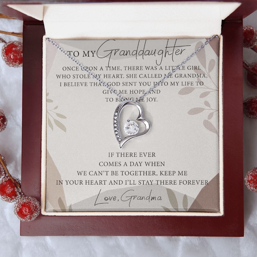 To My Granddaughter Forever Love Necklace Message Card Jewelry for Granddaughter 175192553120