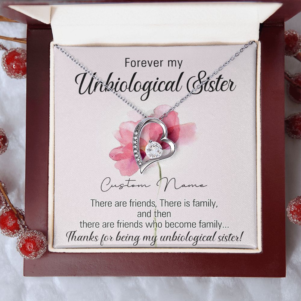 To My Unbiological Sister Necklace for Soul Sister Gift for Big Little Sorority Sister in Law Necklace for Sister Gift Tribe Jewelry Birthday Gift Idea for Best Friend 301 Forever Love Necklace