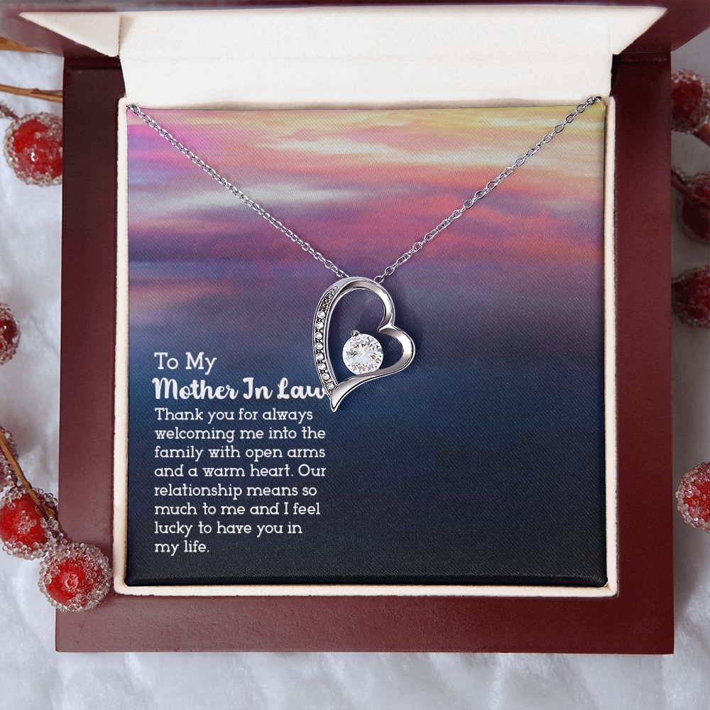 Mother in Law Necklace, Jewelry for Women, Future Mother in Law Gifts from Daughter in Law, Mother of Bride Gifts For Mother in Law, Birthday Gifts For Mother In Law From Daughter In Law13 Forever Love Necklace