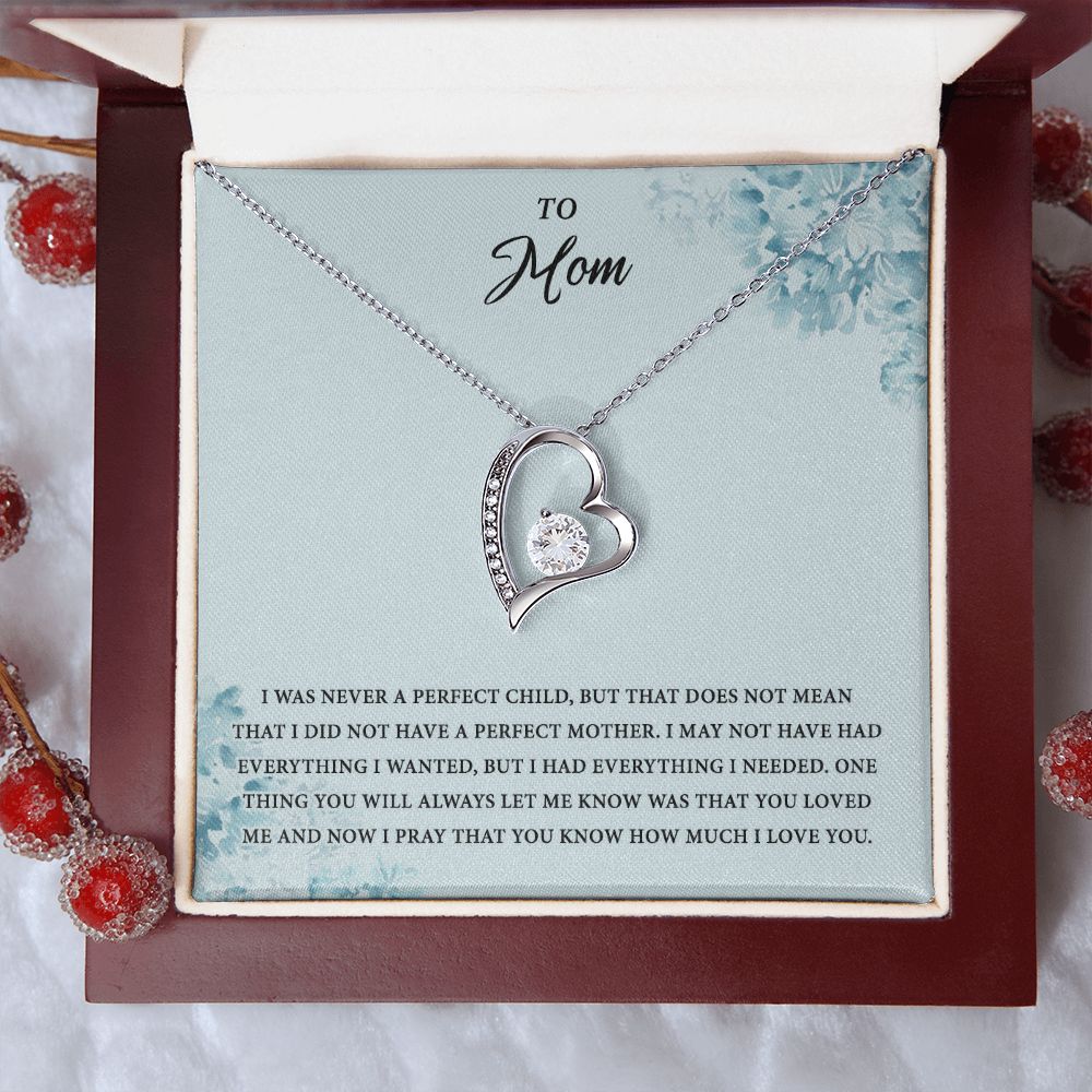 Mom Necklace Gifts for Mom from Daughter to Mom Gifts for Mothers Day from Daughter, To My Mom Necklace from Daughter to Mom Birthday Gifts Necklace with Message Card and Gift Box2227 Forever Love Necklace