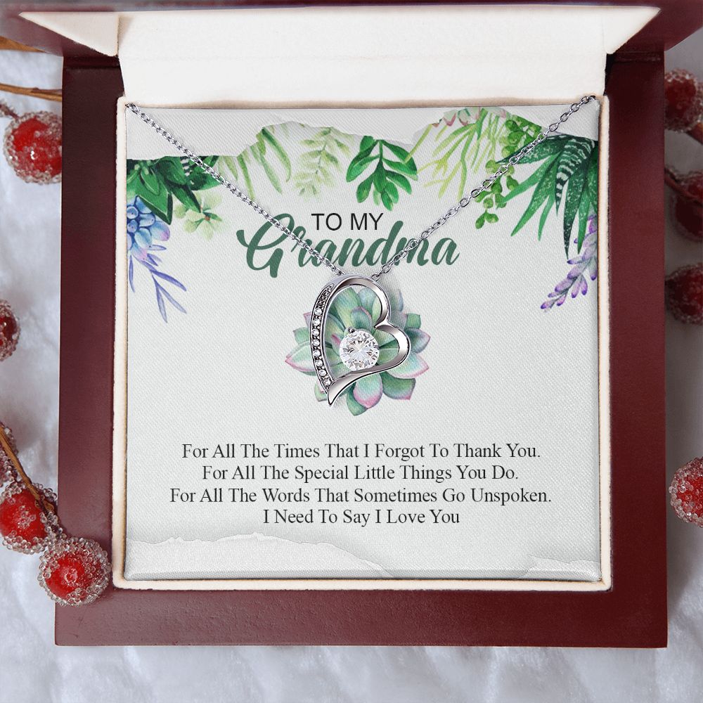 To My Grandma Necklace, Gift for Grandmother Necklace, Mothers Day Gift For Grandma Nana, Grandma Jewelry From Grandchildren GrandKids , Jewelry Box Gift For Grandma Grandmother19 Forever Love Necklace