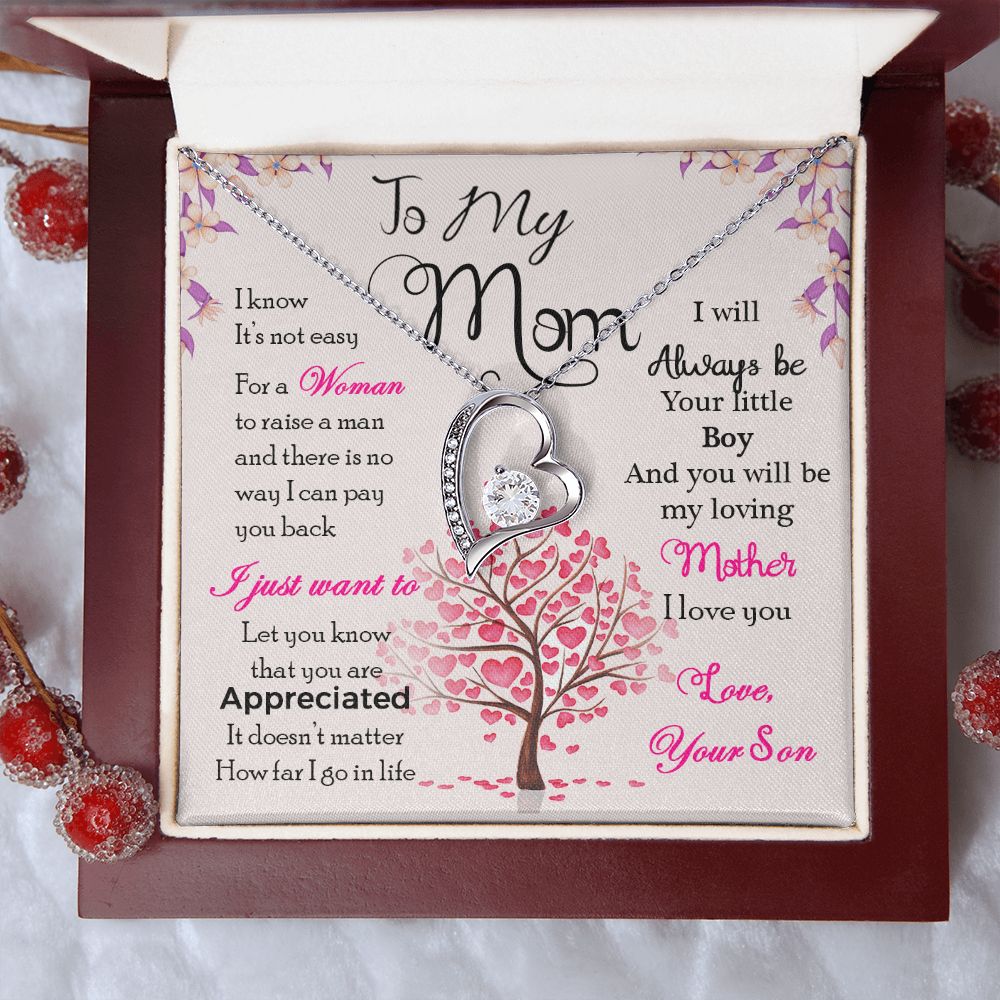 To My Mom Necklace Pendant Gift From Son I Know It's Not Easy For A Woman Necklace For To Mom Happy Mothers Day Mother In Law Gift On Birthday Anniversary Gift 30821 Forever Love Necklace