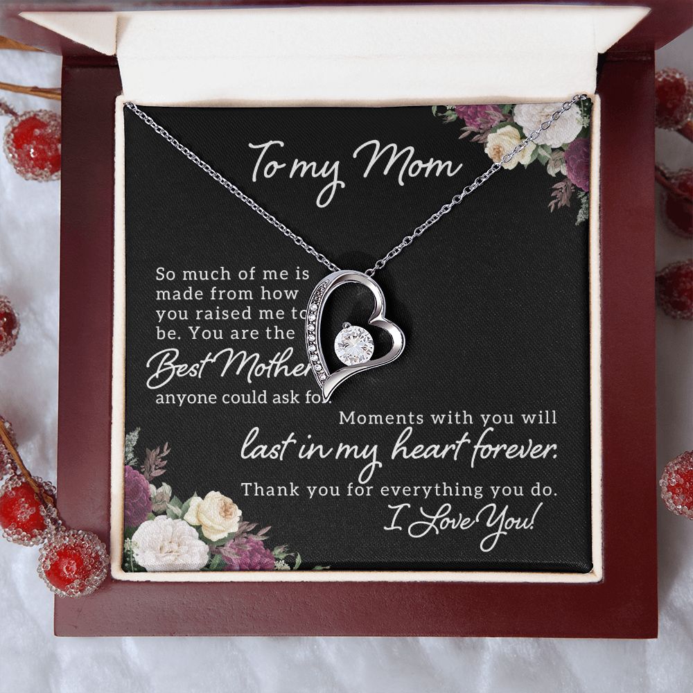 Mom Necklace Gifts for Mom from Daughter to Mom Gifts for Mothers Day from Daughter, To My Mom Necklace from Daughter to Mom Birthday Gifts Necklace with Message Card and Gift Box18 Forever Love Necklace