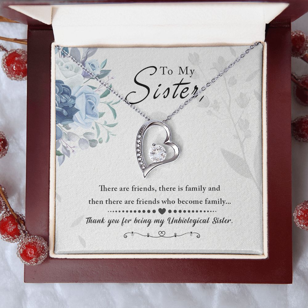 Unbiological Sister - Friends who become family Forever Love Necklace