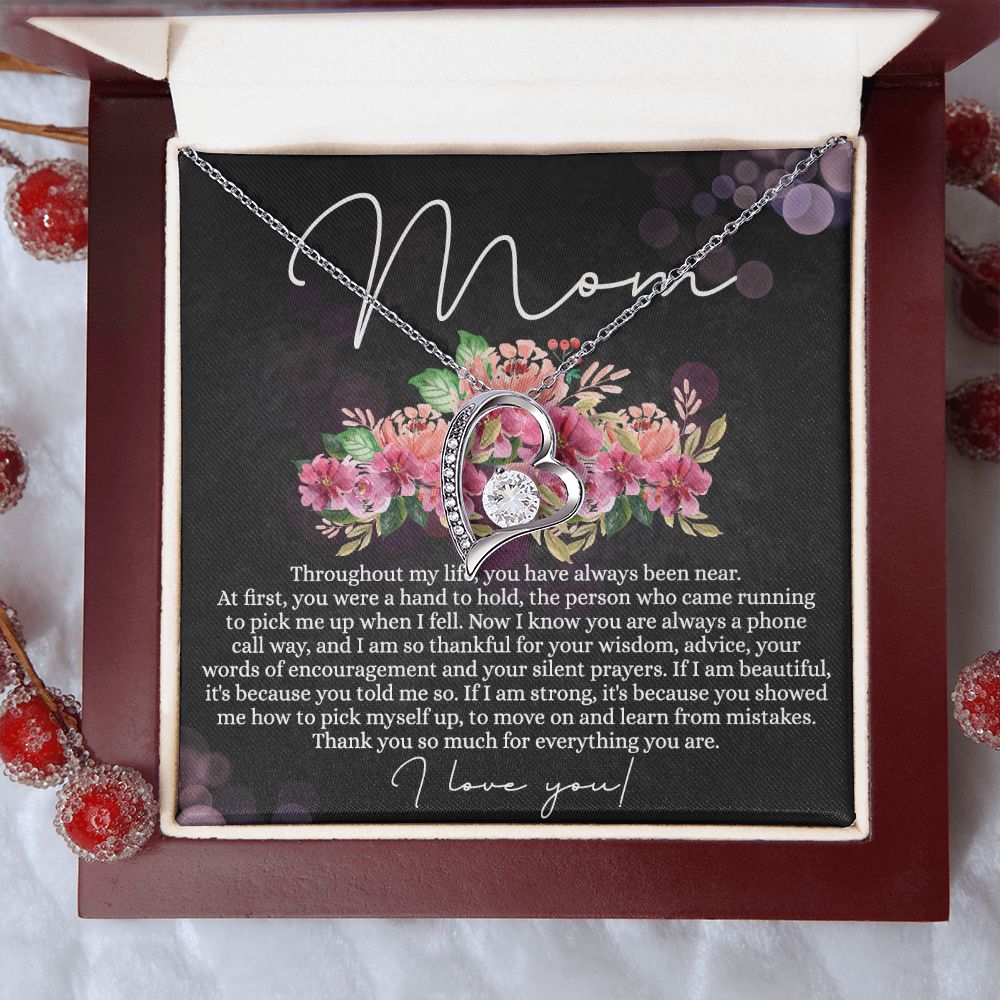 To My Mom Necklace, Mom Gifts, Mom Jewelry Box, Necklace for Mom, Gifts for Mom, Mother's Day Necklace Jewelry Gift For Mom, Birthday Gift For Mom, Thank you Mom Gift Forever Love Necklace