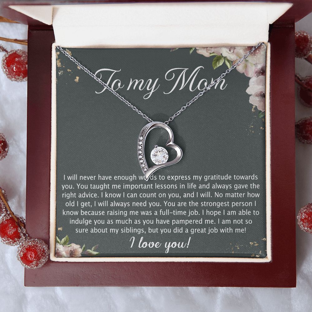 To My Mother Mom Best Friend In Law Bonus Step For Mother Day Birthday Wedding Engagement From Son Daughter Step In Law Necklace Gift Forever Love Necklace