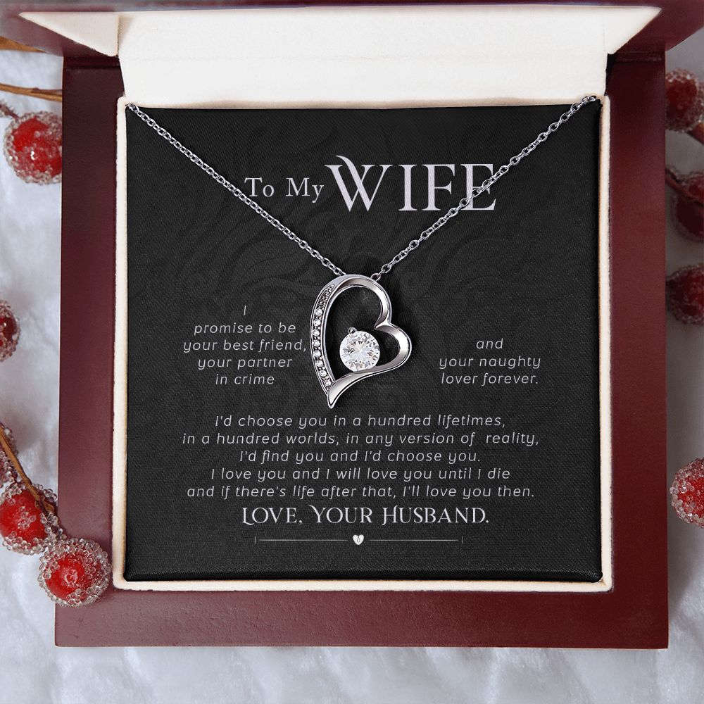 To My Wife Necklace Pendant Gift From Husband I'll Love You Then With Message Card and Gift Box. Valentine's Day Gift For Wife Future Wife Forever Love Necklace