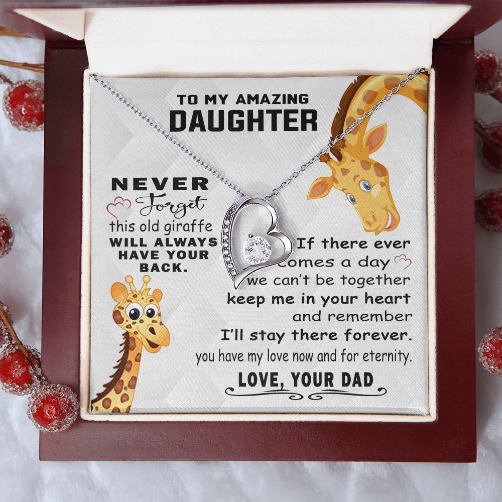 Jewelry Pendant Present for Daughter, To My Daughter Gift Necklace from Mom, Mother Daughter Gift Ideas, Birthday Christmas Gift Graduation Gifts for Daughters, Mother and Daughter Necklace 18 Forever Love Necklace