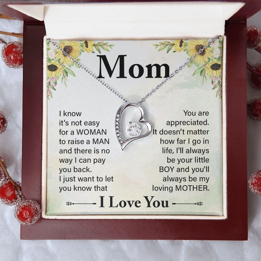 To My Mom Necklace, Gift For Mom, Mother's Day Gift from Daughter, Mom Jewelry Gift for Mothers Day, Birthday Gift for Mother, Moms Gift from Daughter Son, Necklace for Mom Mother 20 Forever Love Necklace