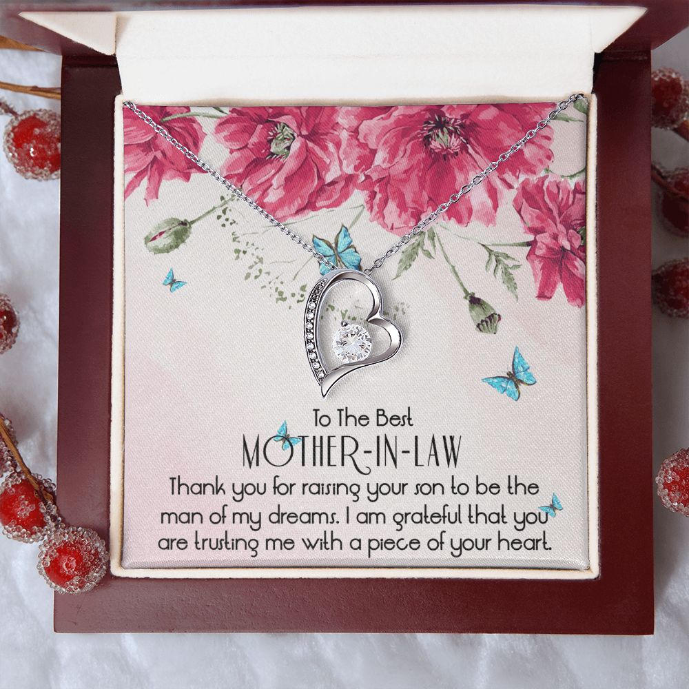 To The Best Mother In Law Necklace, Mother In Law Gifts, Mothers Day Gifts Necklace Forever Love Necklace