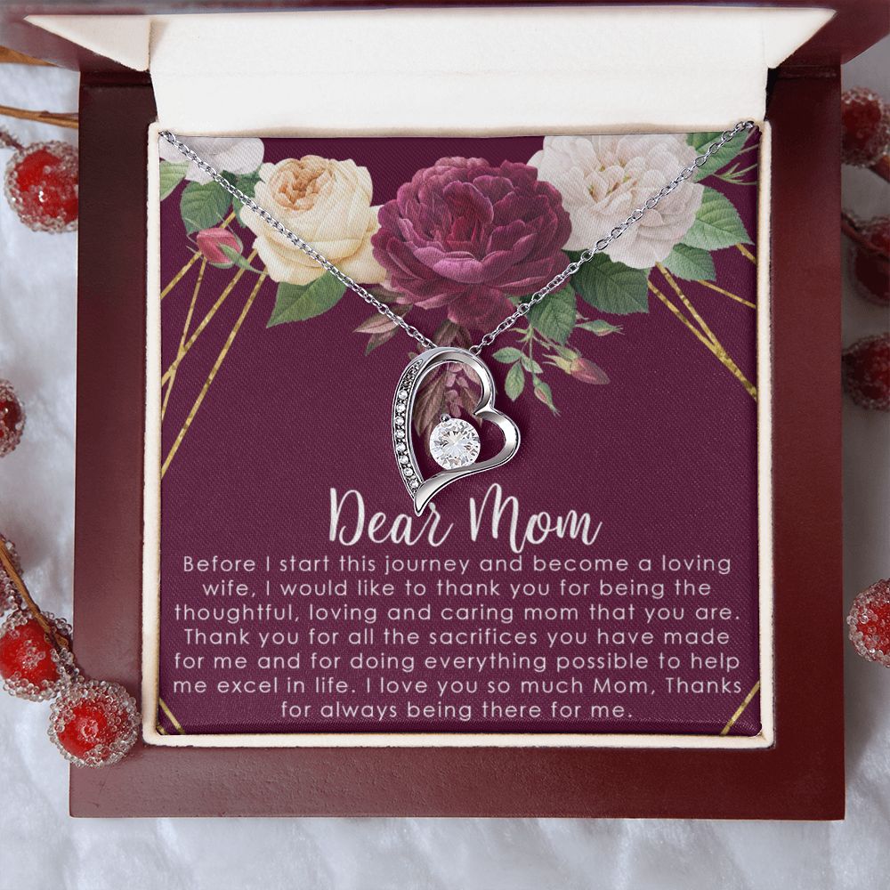 To My Mom Necklace, Gift For Mom, Mother's Day Gift from Daughter, Mom Jewelry Gift for Mothers Day, Birthday Gift for Mother, Moms Gift from Daughter Son, Necklace for Mom Mother2 Forever Love Necklace