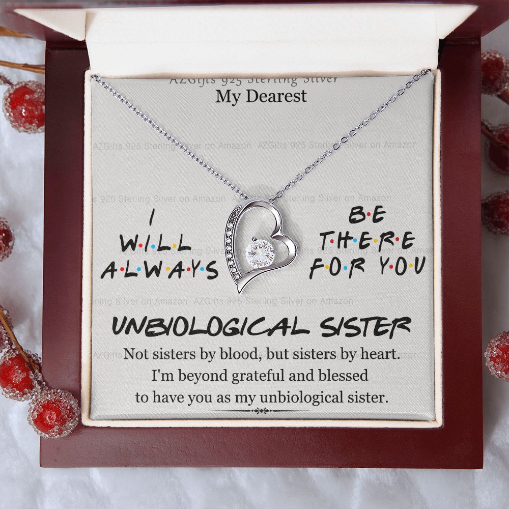 To My Unbiological Sister Necklace Pendant Gift for Soul Sister Unbiological Sister Gift for Women Girls My Unbiological Sister Jewelry Birthday Gift Idea 301 Forever Love Necklace