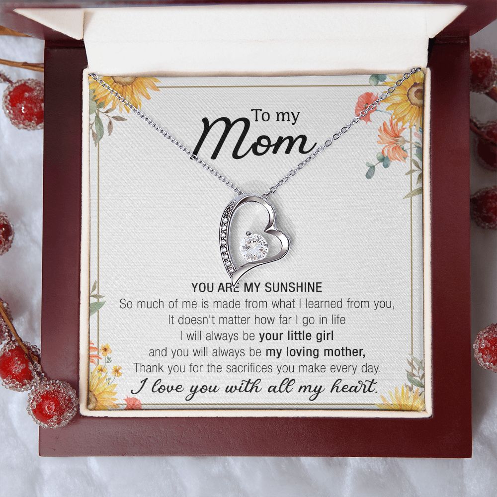 Mom Necklace Gifts for Mom from Daughter to Mom Gifts for Mothers Day from Daughter, To My Mom Necklace from Daughter to Mom Birthday Gifts Necklace with Message Card and Gift Box13 Forever Love Necklace