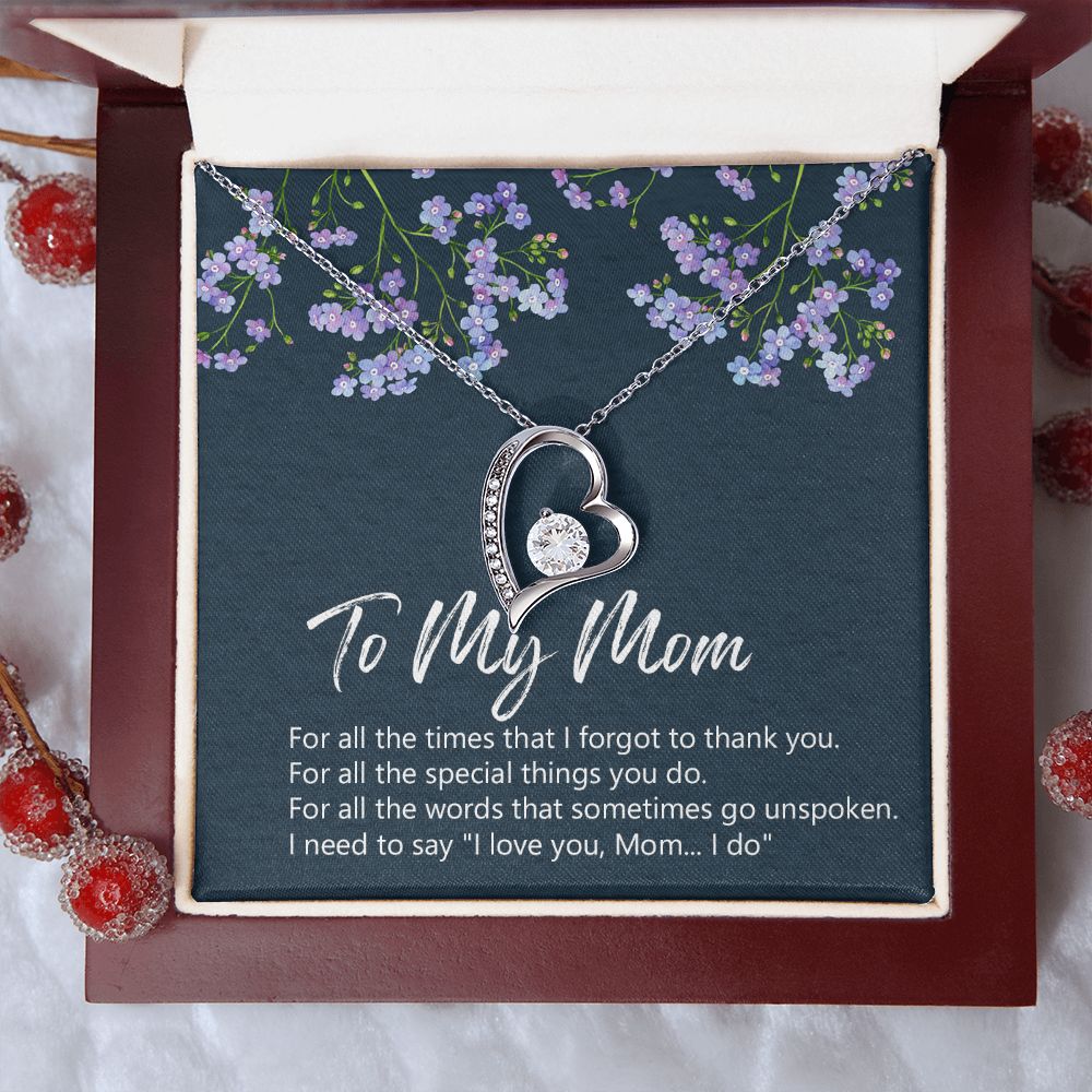 To My Mom Necklace Jewelry Gift, Birthday Gift For Mom, Mother's Day Gift For Mom, Message Card Jewelry Gift For Mom, Meaningful Mom Gift Forever Love Necklace