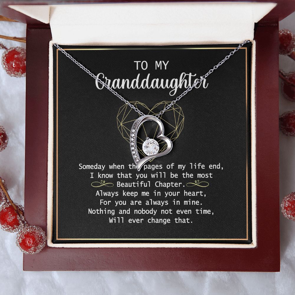 To my Granddaughter Necklace Gift For Granddaughter Birthday Congrats Graduation Forever Love Necklace