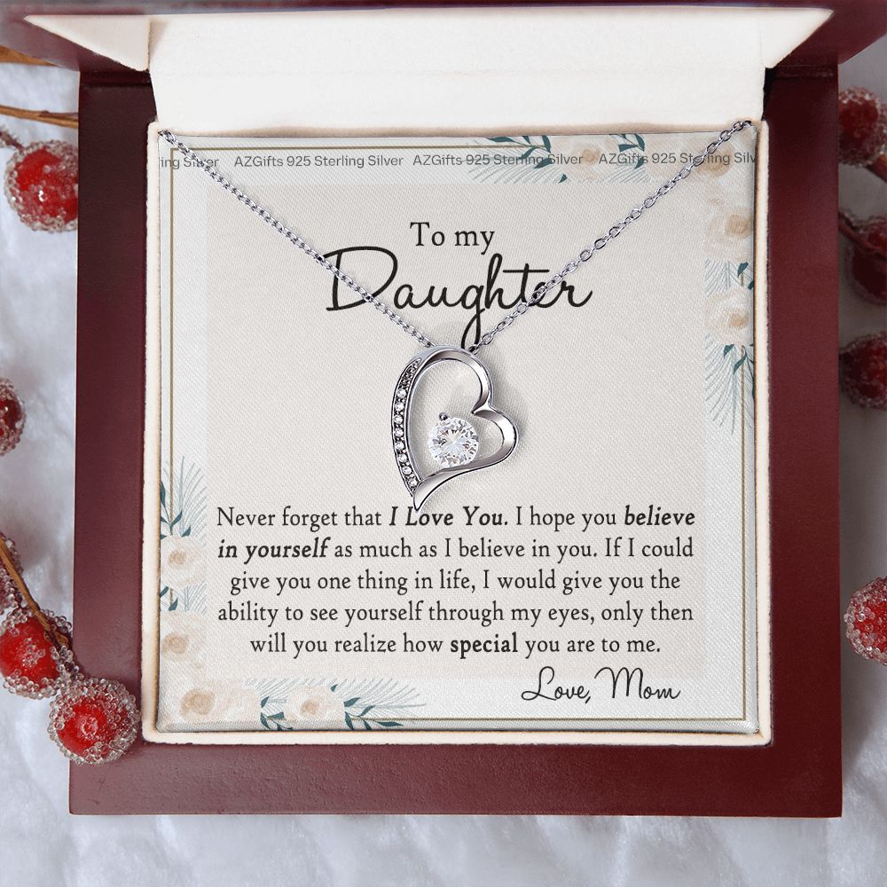 Mother Mom Daughter Necklace Hearts Pendant Necklace Jewelry Gifts for Mom Mother Daughter Jewelry Gift for Women Present for Birthday Anniversary Christmas Forever Love Necklace