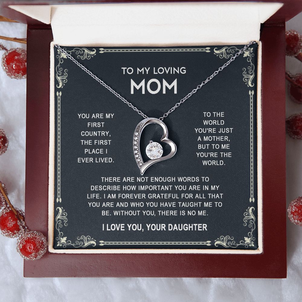 To My Mom Necklace, Gift For Mom, Mother's Day Gift from Daughter, Mom Jewelry Gift for Mothers Day, Birthday Gift for Mother, Moms Gift from Daughter Son, Necklace for Mom Mother 14 Forever Love Necklace