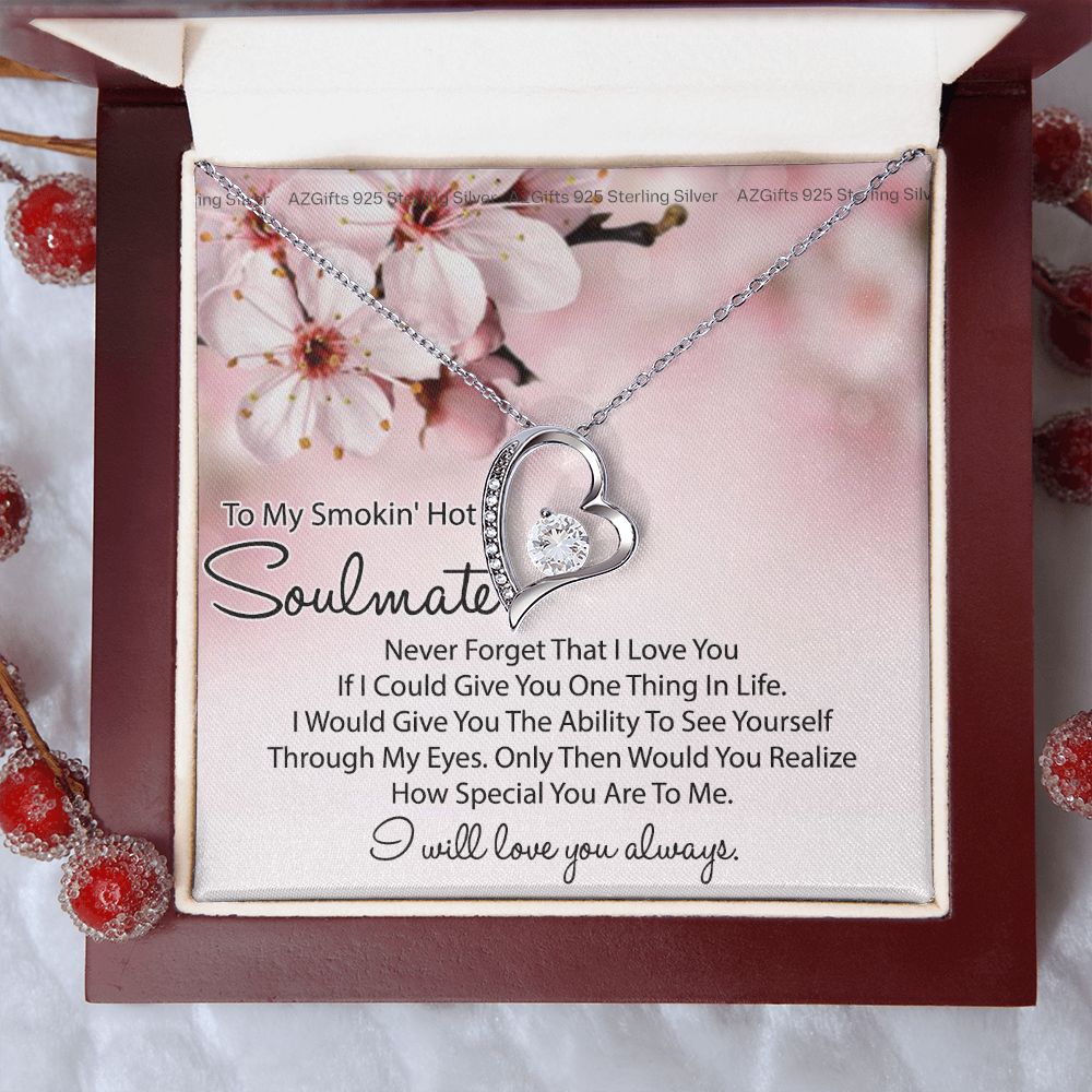 To My Smokin Hot Soulmate Necklace, Birthday Necklace For Wife, Anniversary Gift 2 Forever Love Necklace