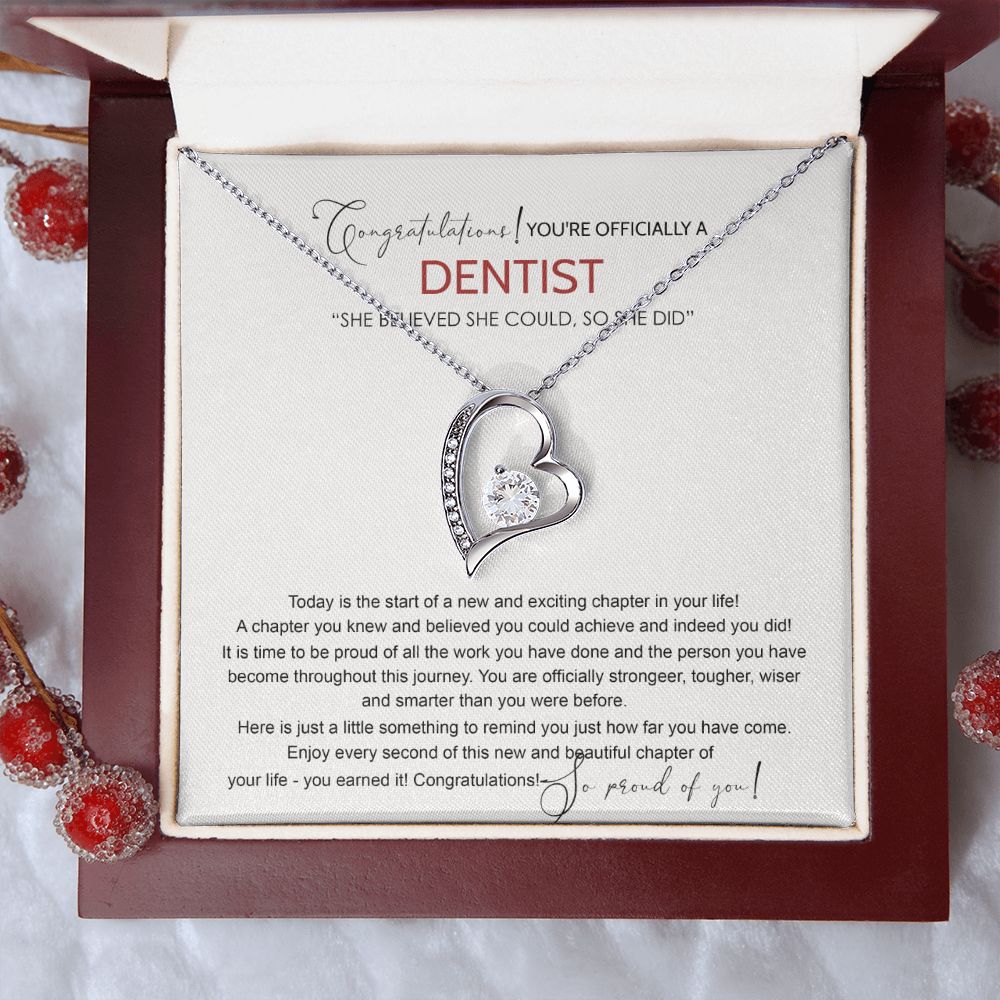 Dentist Graduation Gift Necklace, Dental Student Graduation Gift, Doctor of Dental Medicine Graduate, Dentist Jewelry Dentist Necklace For Daughter Sister Necklace For Her Granddaughter Forever Love Necklace
