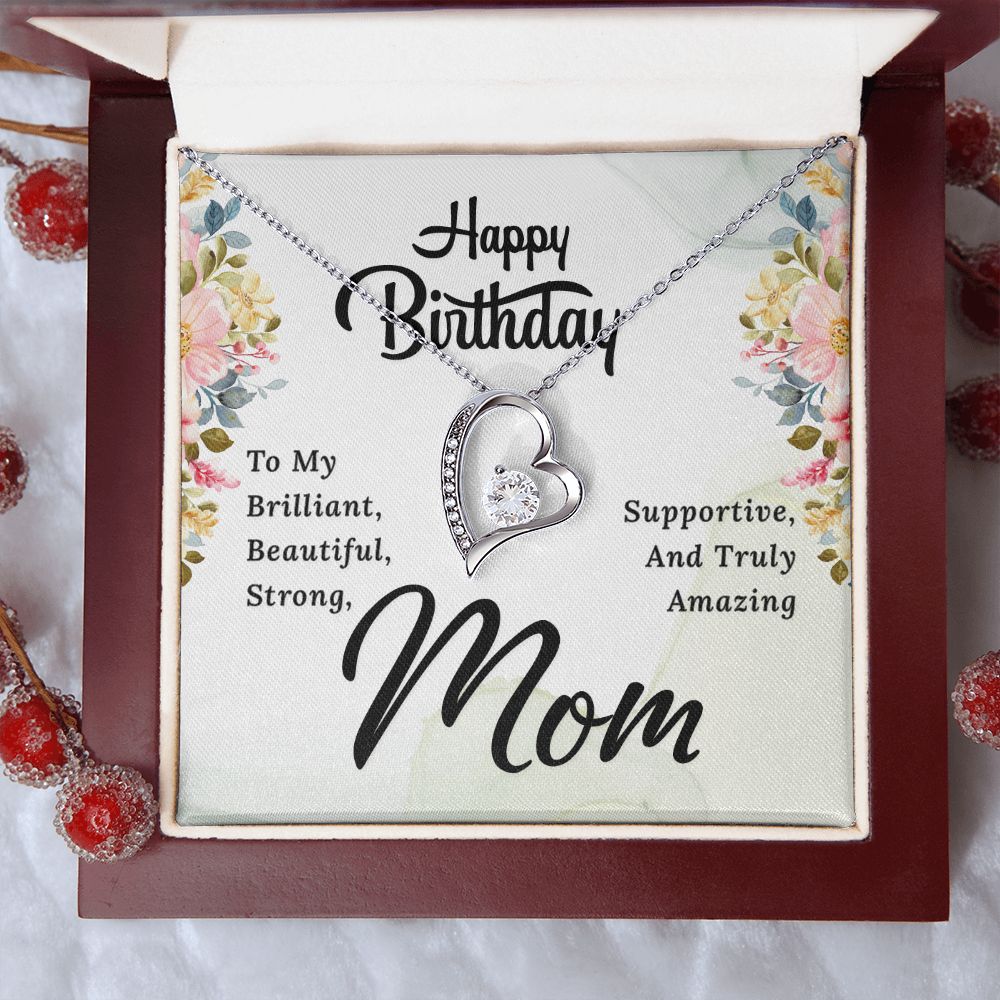 Mom Necklace Gifts for Mom from Daughter to Mom Gifts for Mothers Day from Daughter, To My Mom Necklace from Daughter to Mom Birthday Gifts Necklace with Message Card and Gift Box2229 Forever Love Necklace